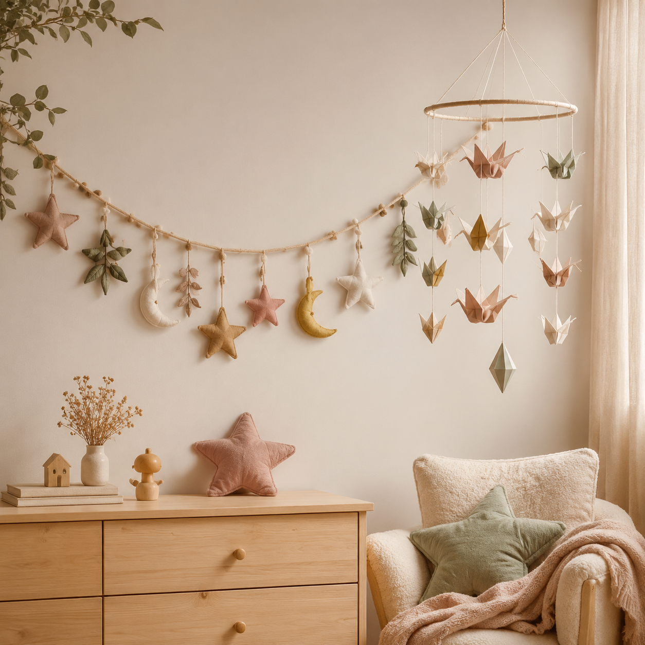 Kinderzimmer-Deko: Girlanden & Mobiles