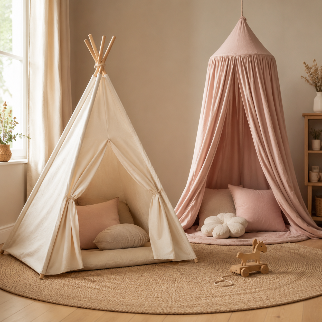 Kinderzelte und Baldachine im gemütlichen Kinderzimmer