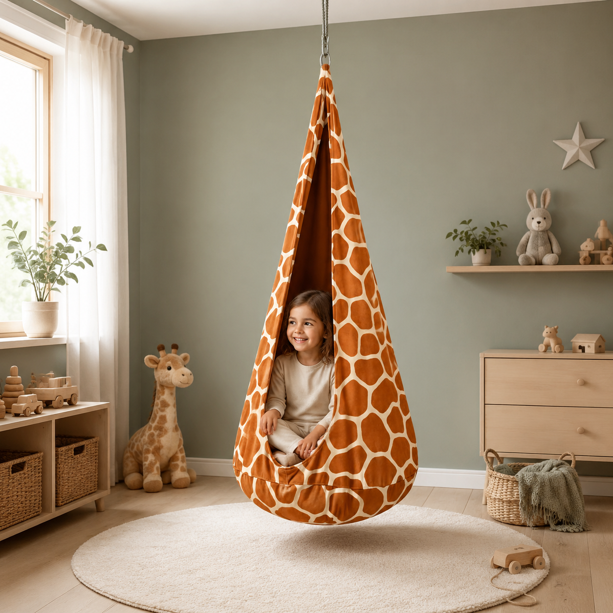 Kokonschaukel Giraffe im Kinderzimmer – bees&blooms