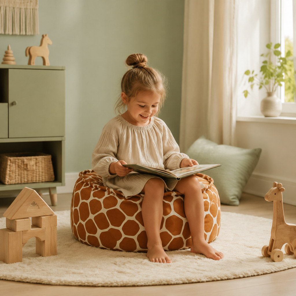 Kinder-Sitzsack Giraffe im Kinderzimmer – bees&blooms