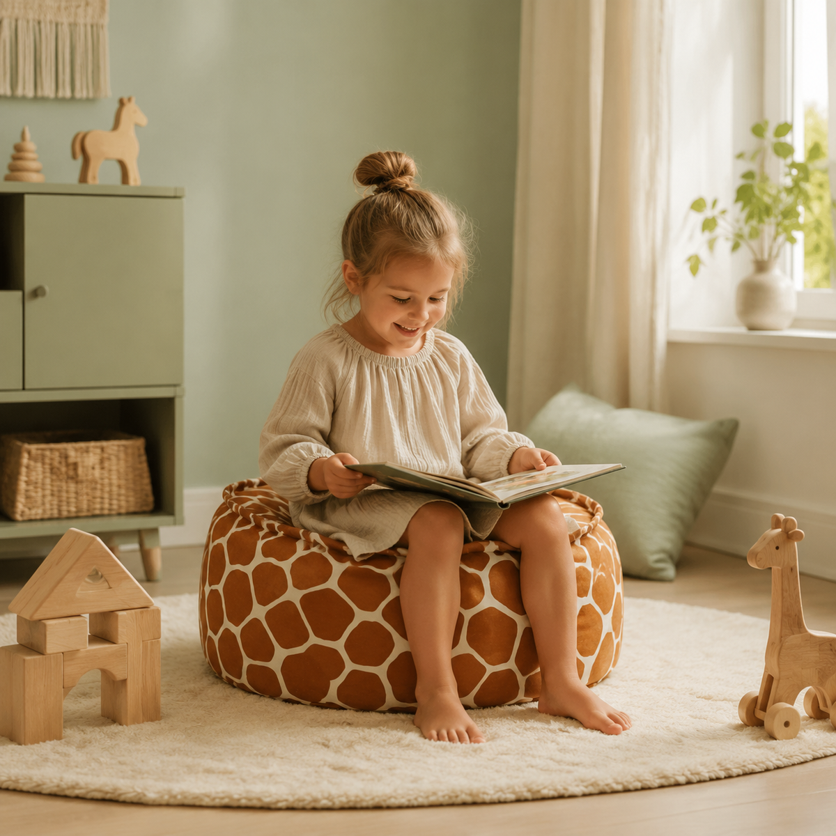 Kinder-Sitzsack Giraffe im Kinderzimmer – bees&blooms