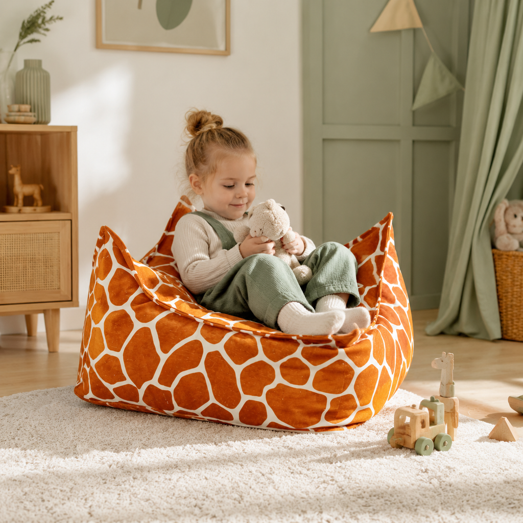 Kinder-Sitzsack eckig Giraffe im Kinderzimmer – bees&blooms