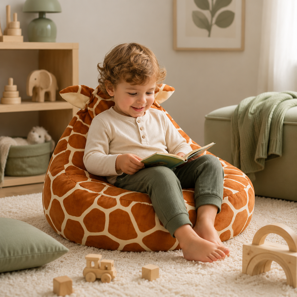 Kinder-Teddysessel Giraffe im Kinderzimmer – bees&blooms
