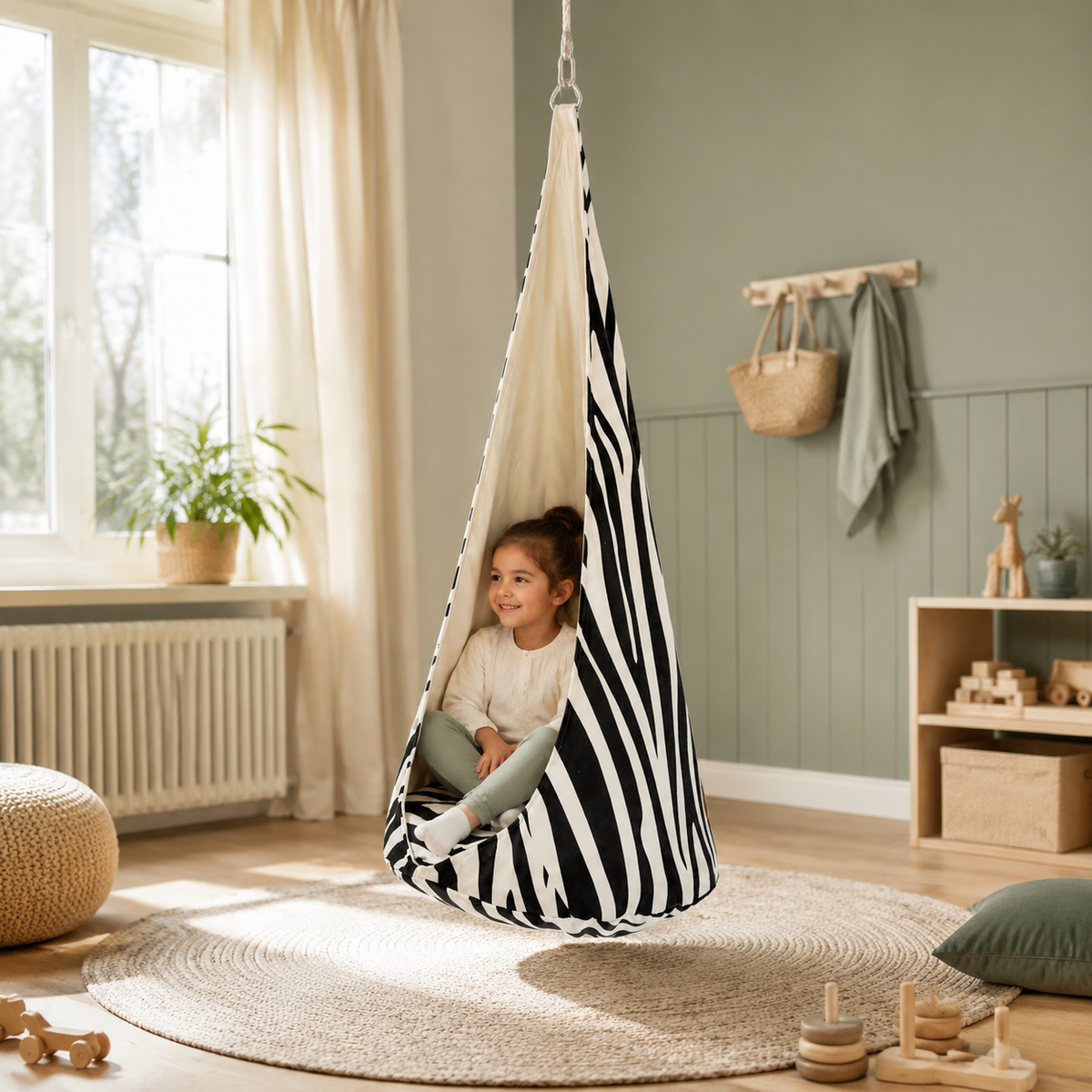 Kokonschaukel Zebra im Kinderzimmer – bees&blooms