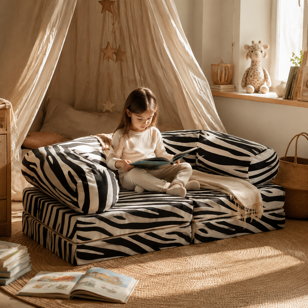 HoneyHug modulares Kindersofa – Zebra in Spiel- und Leseecke – bees&blooms