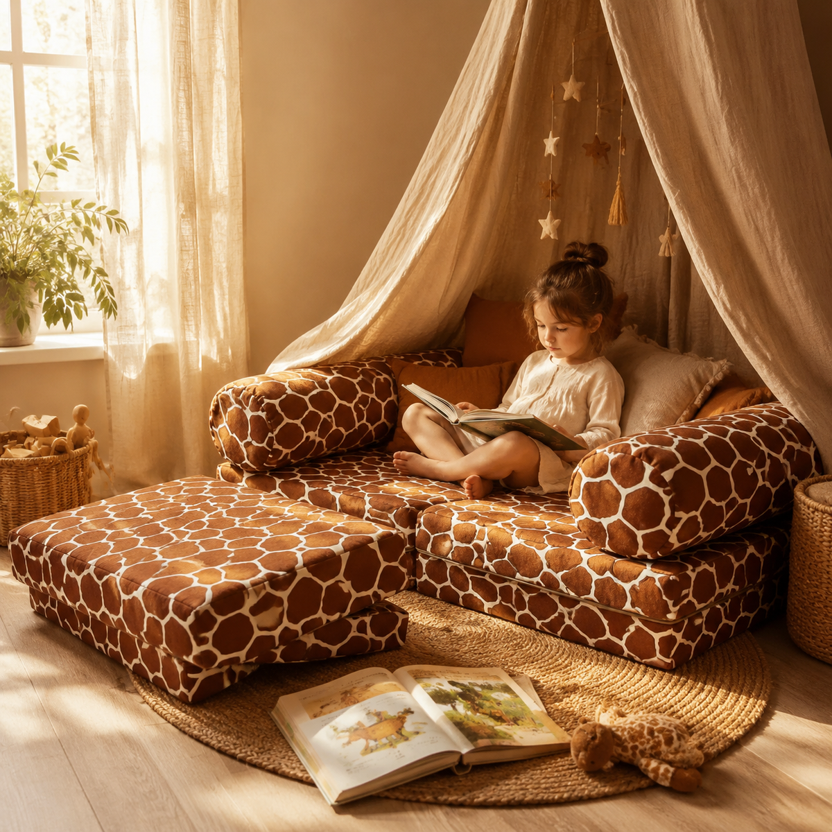 HoneyHug modulares Kindersofa – Giraffe in Spiel- und Leseecke – bees&blooms
