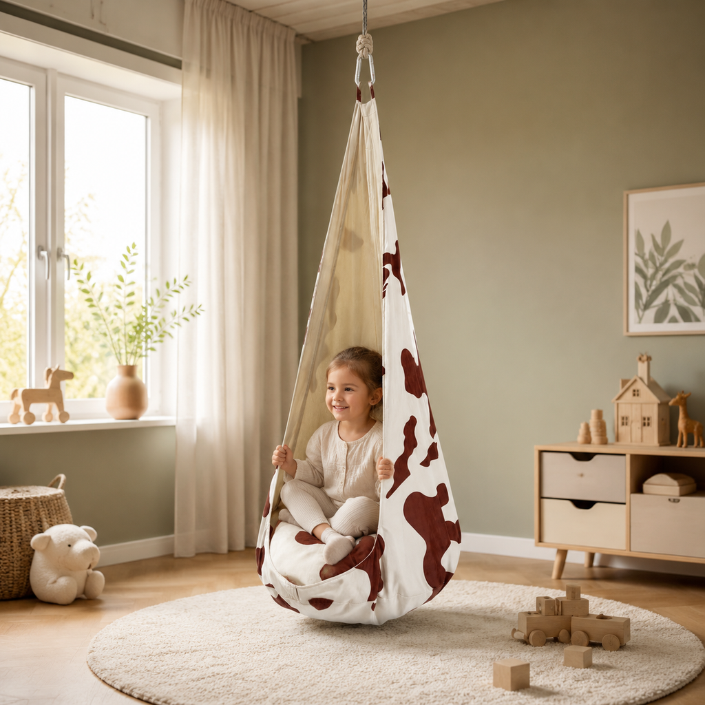 Kokonschaukel Kuh XXL im Kinderzimmer – bees&blooms