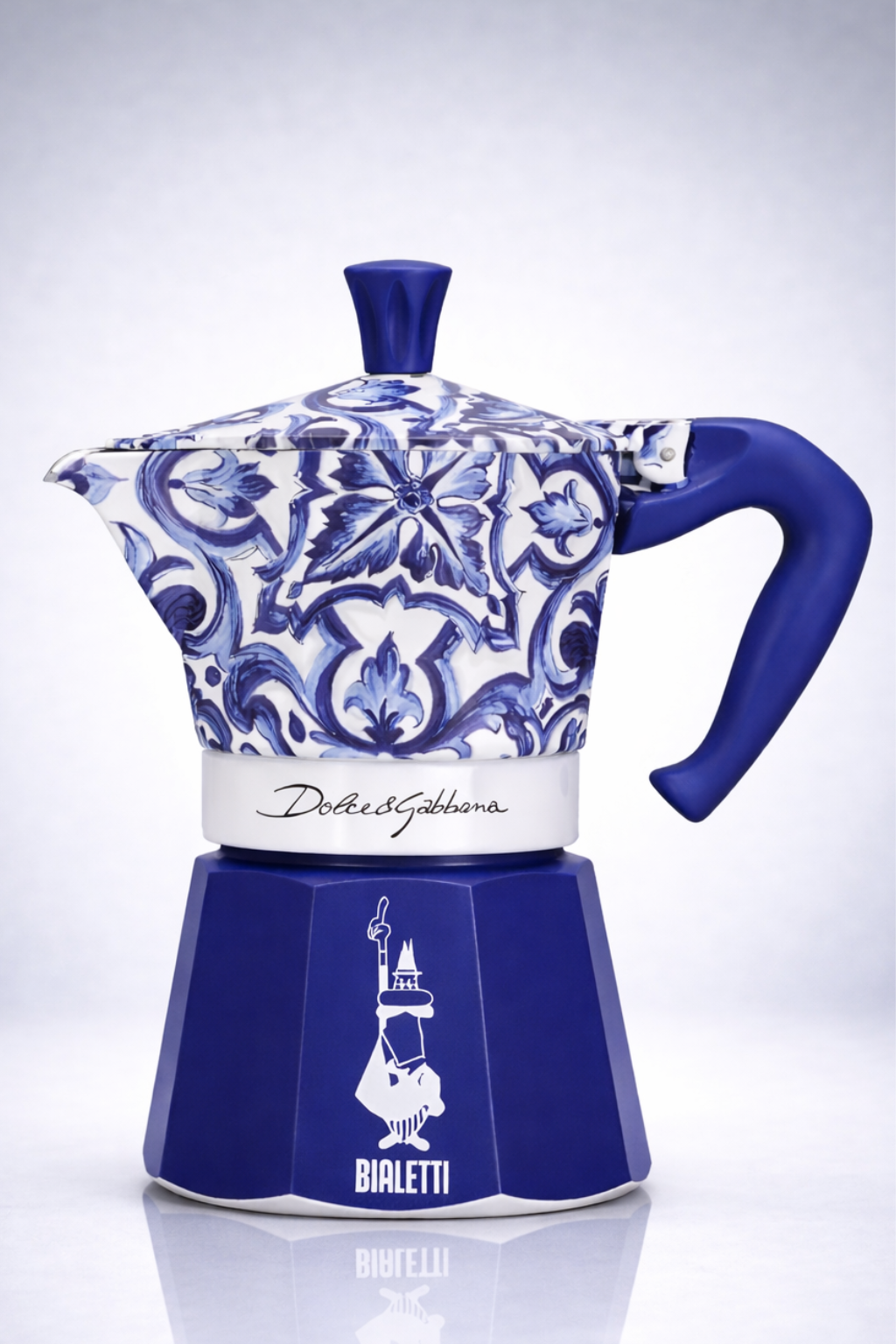 Italienische Kaffeemaschine Bialetti Moka Dolce Gabbana blau 6 Tassen Aluminium