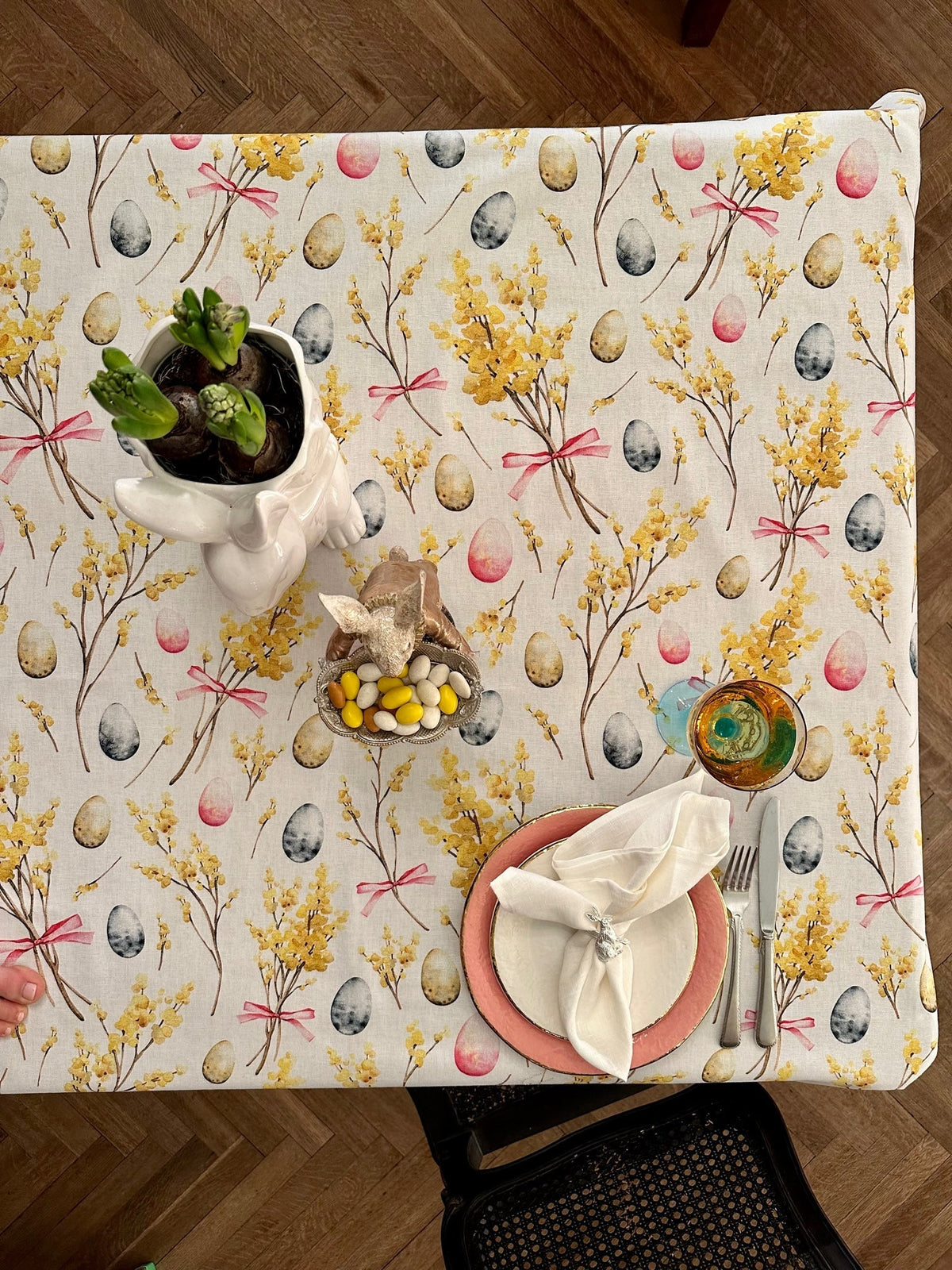 Tischdecke Easter Happy aus 100 % Baumwolle – Originalansicht 1
