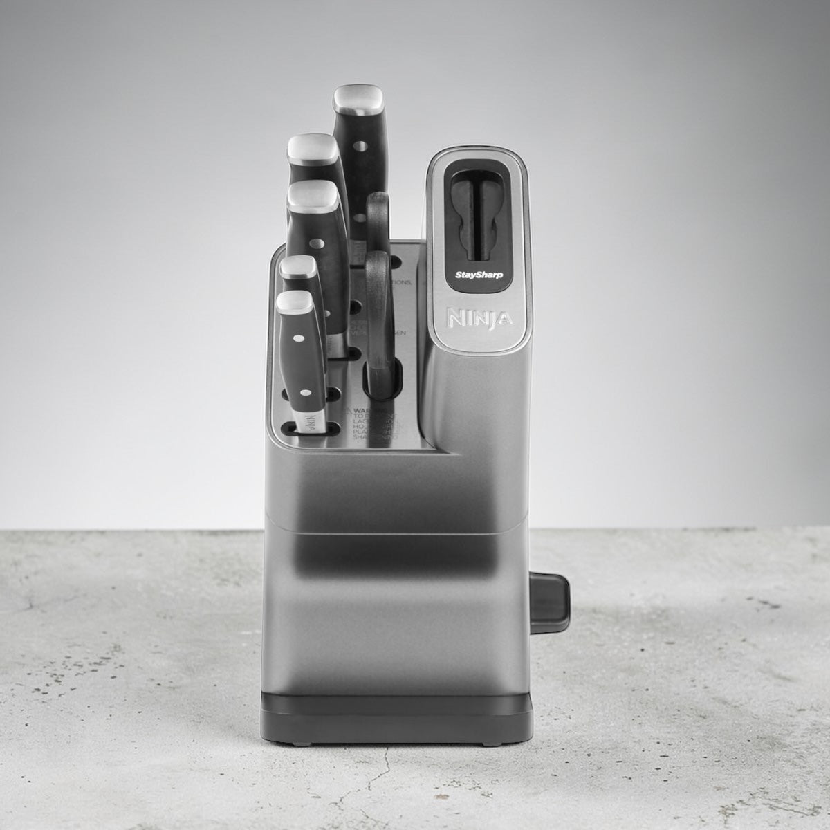 Ninja StaySharp Messerblock Set mit hochwertigen Edelstahl Küchenmessern – modernes Küchenmesser Set für präzises Schneiden