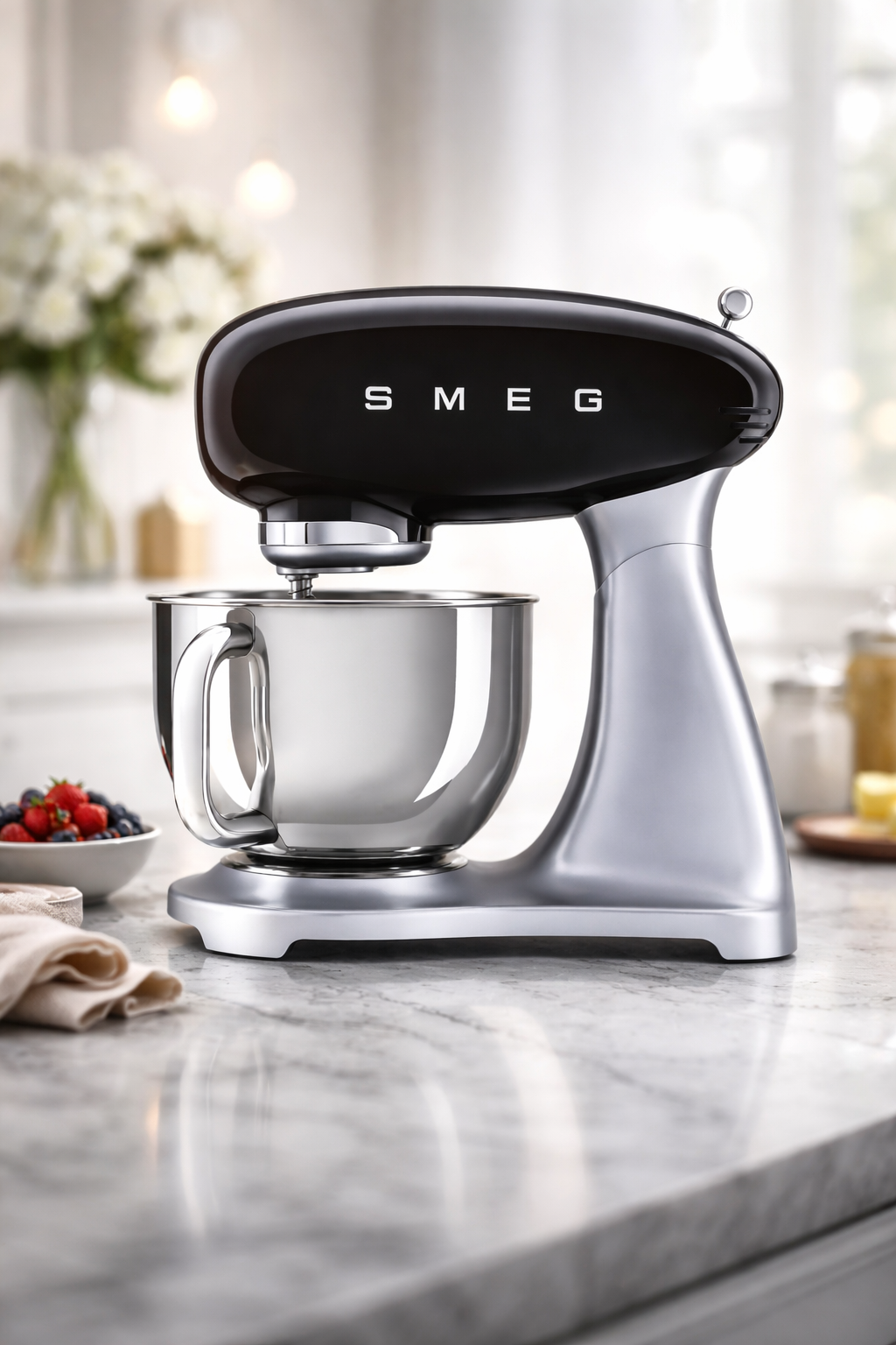 SMEG Küchenmaschine modern mit Edelstahlschüssel für Küche und Backen