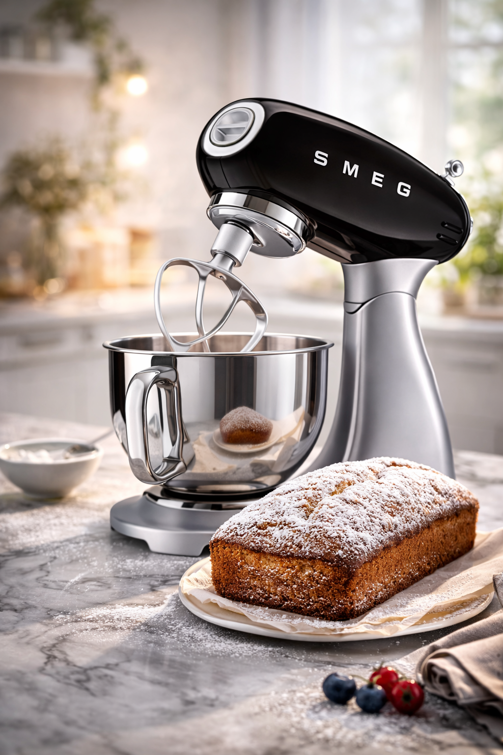 SMEG Küchenmaschine mit Knethaken für Teig und frisches Brot backen
