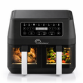 Little Balance Heißluftfritteuse Dual Zone mit zwei Körben und Sichtfenster für gleichzeitiges Kochen ohne Öl
