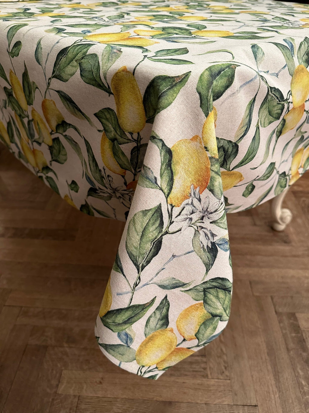 Tischdecke Lemon Linen aus Baumwolle & Leinen – Originalansicht 1