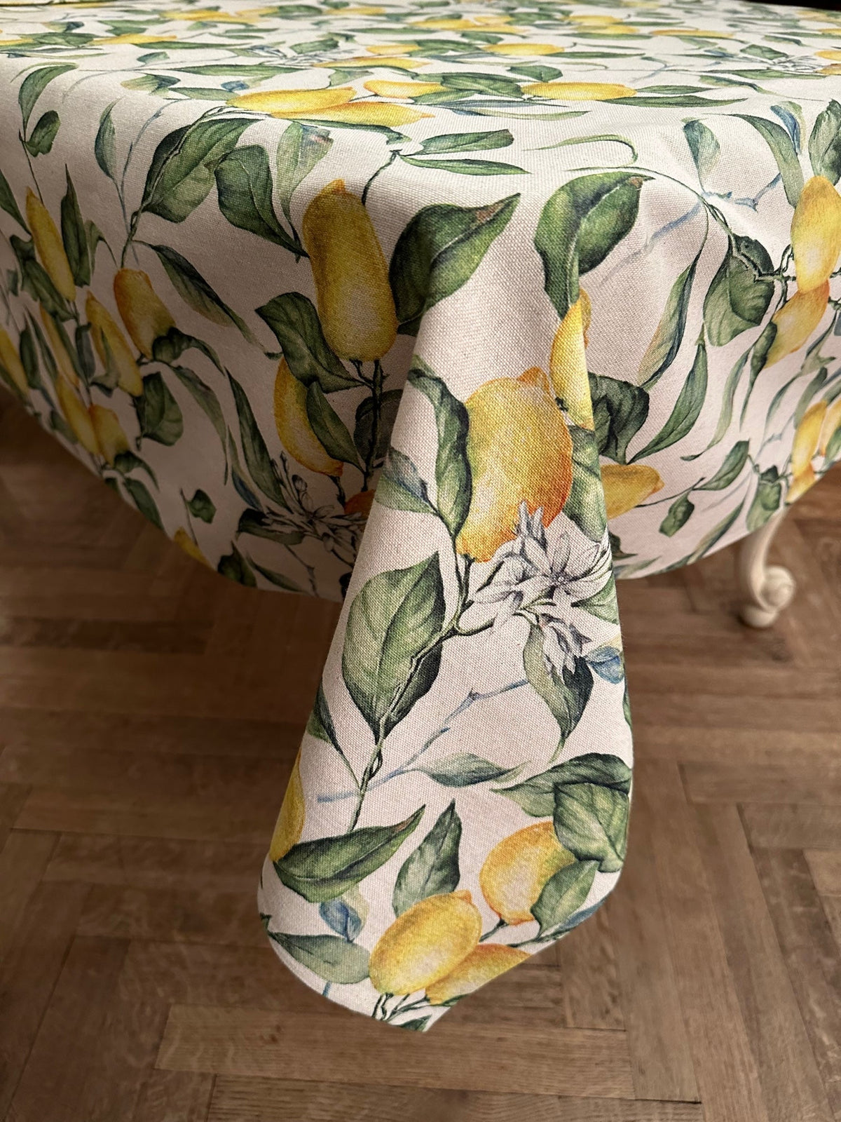 Tischdecke Lemon Linen aus Baumwolle & Leinen – Originalansicht 1