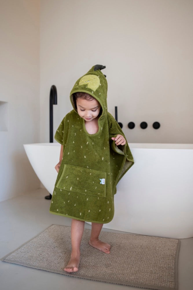 Kinder-Badeponcho aus Bio-Baumwolle – Mr. Dino – Originalansicht 2