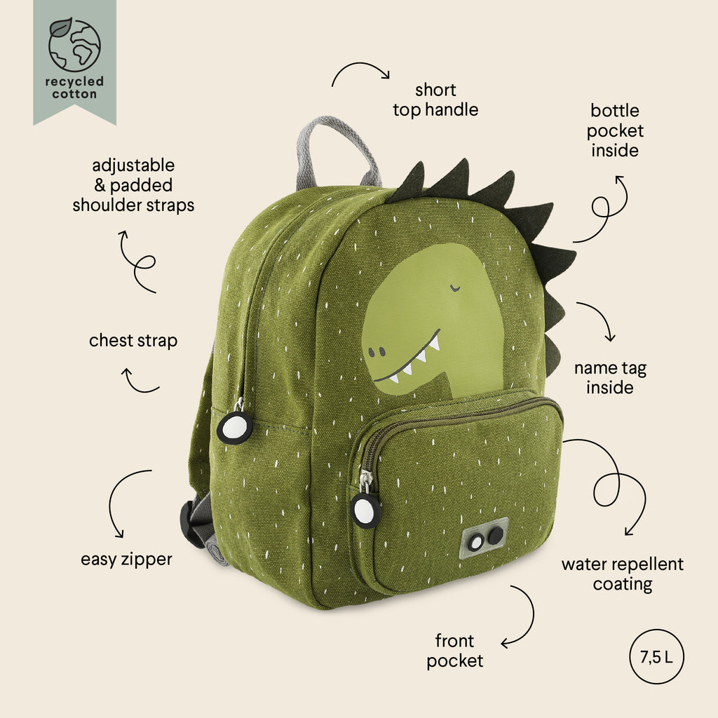 Wasserabweisender Kinder-Rucksack Mr. Dino – Produktansicht