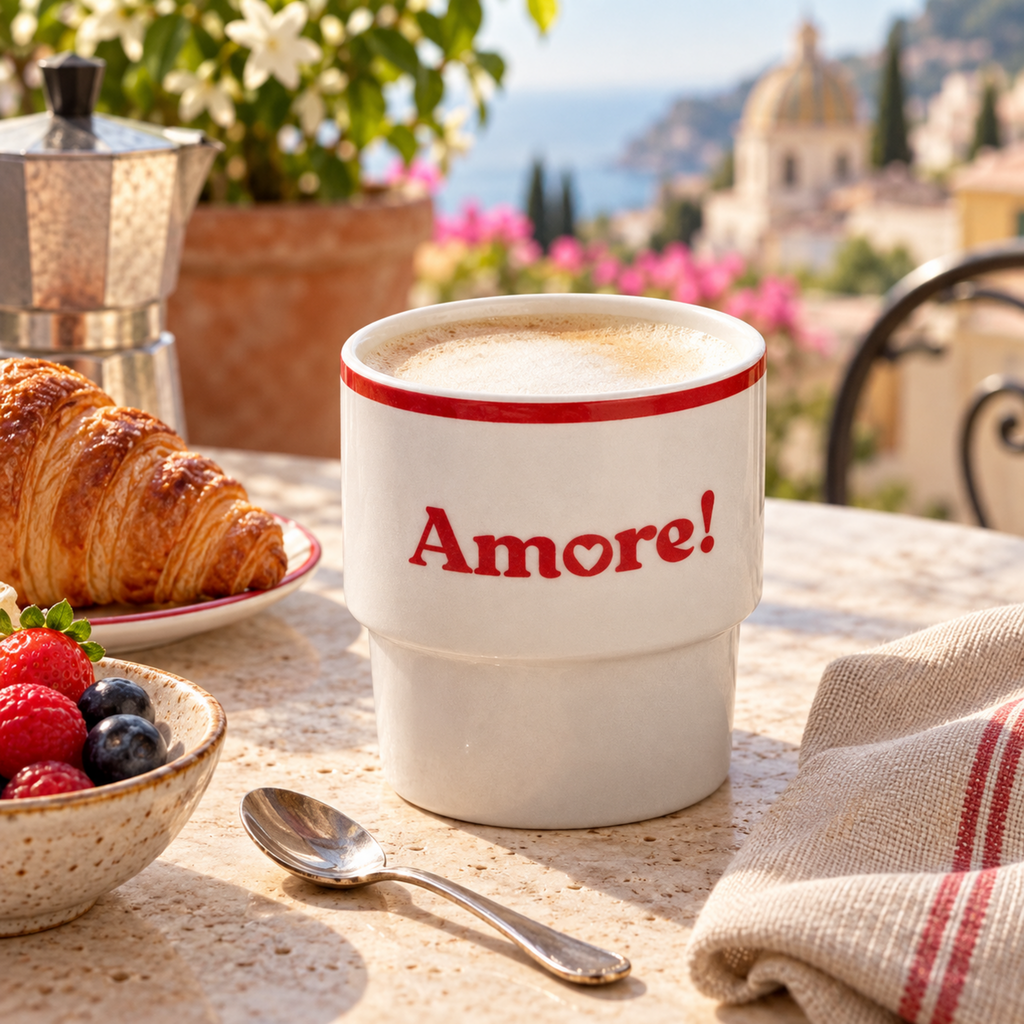 Keramiktasse Amore in italienischer Atmosphäre