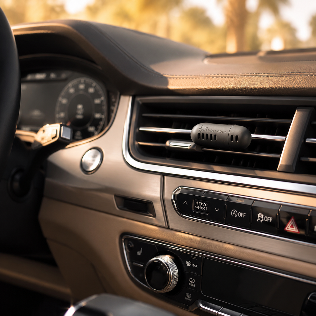 Candledust Autoduft Breeze an der Lüftung eines eleganten Autos