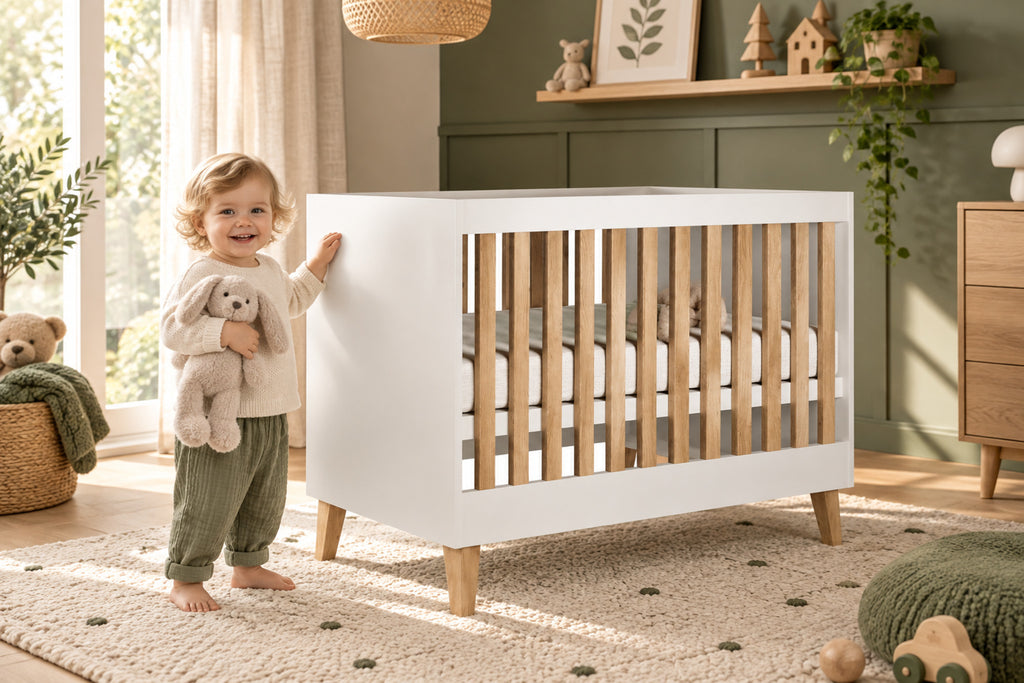 Babybett Kubi - Weiß im stilvollen Kinderzimmer