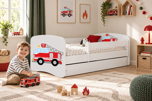 Babydreams Kinderbett – Feuerwehrauto – stilvoll im Kinderzimmer eingerichtet