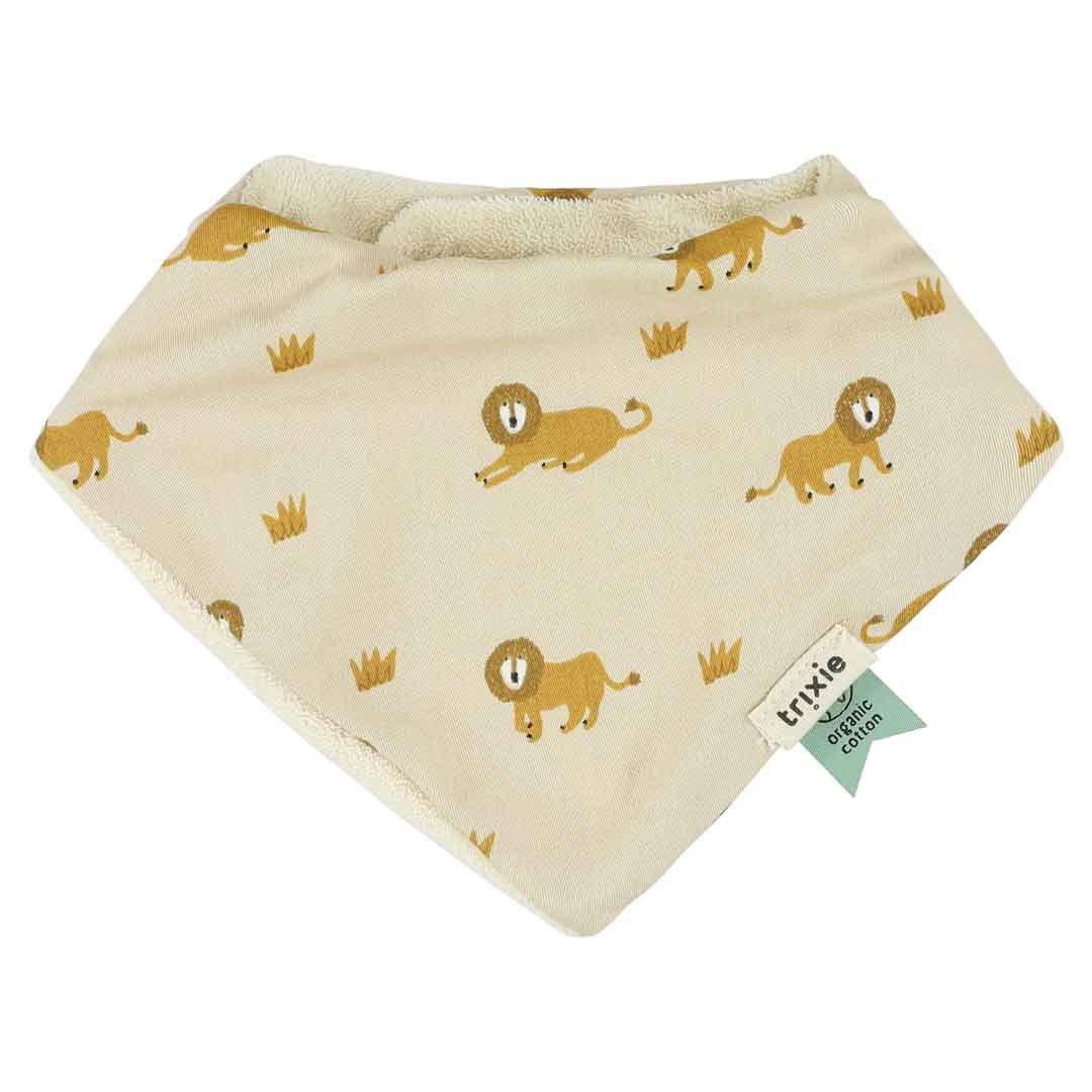 Trixie Baby-Bandana-Lätzchen aus Bio-Baumwolle, 3er-Set – Lively Lion – Detailaufnahme
