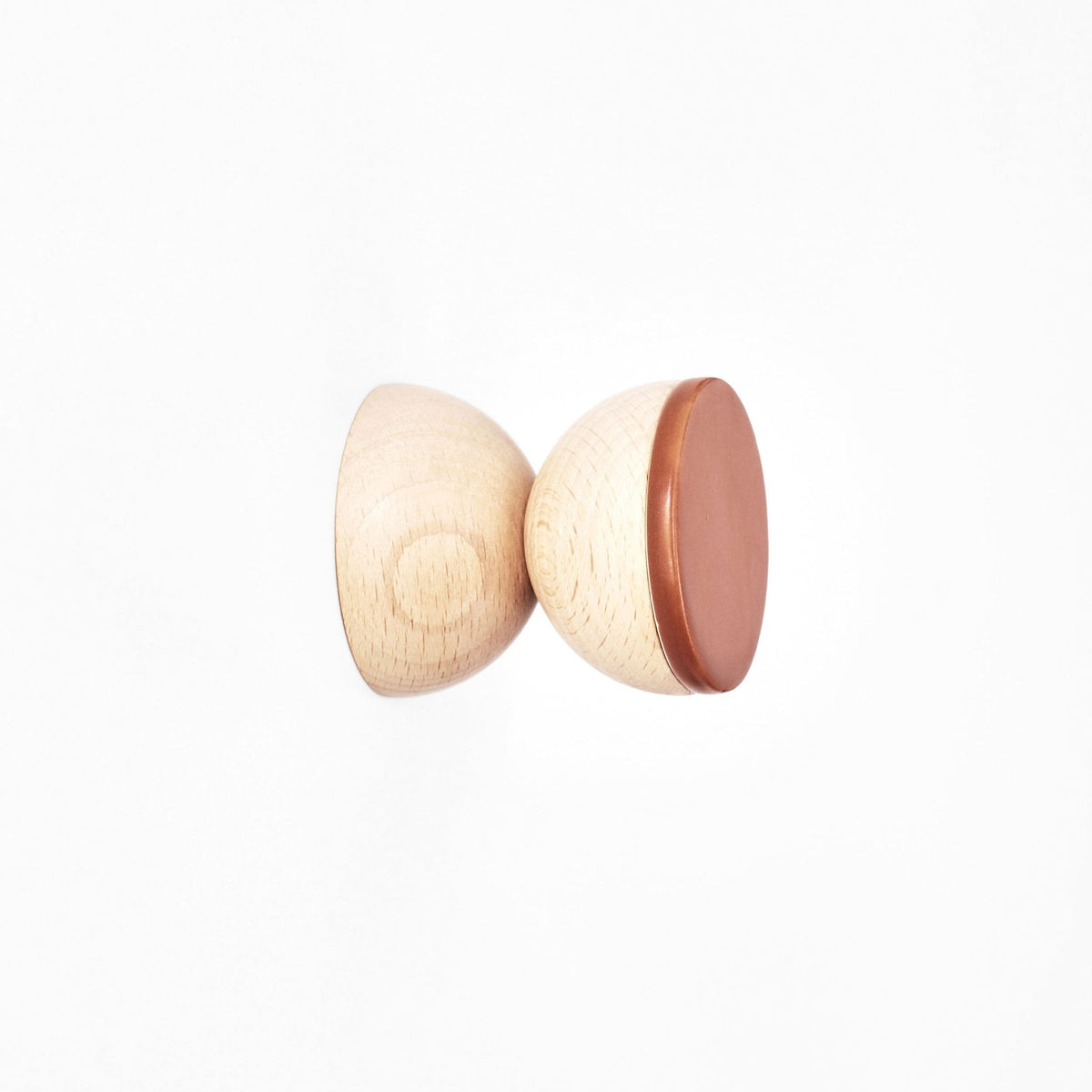 Wandhaken aus Buchenholz & Keramik – Dark Terrakotta-Orange – Originalansicht 1