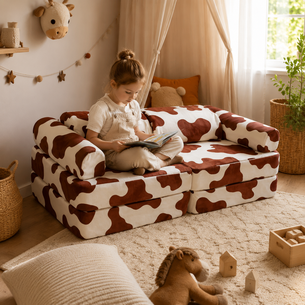 Modulares Spielsofa – Kuh, 120 cm in Spiel- und Leseecke – bees&blooms