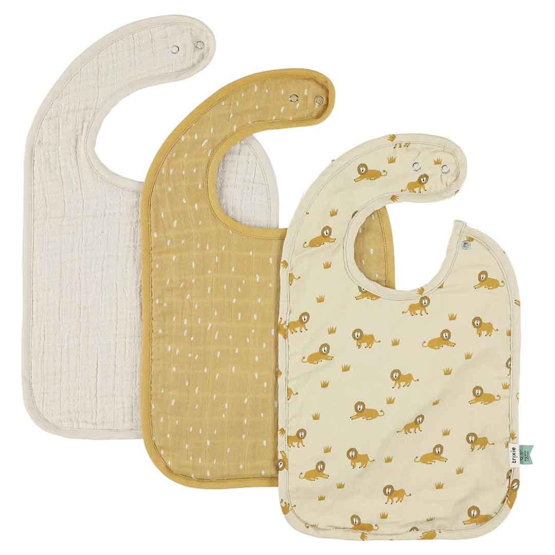 Trixie Baby-Lätzchen aus Bio-Baumwolle, 3er-Set – Lively Lion – Produktansicht