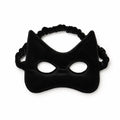 Schwarze Samt-Katzenmaske für Kinder mit elastischem Band