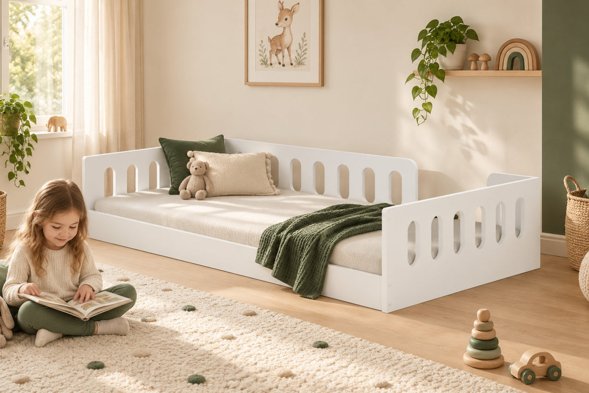 Bodenbett Timon für Kinder – stilvoll im Kinderzimmer eingerichtet