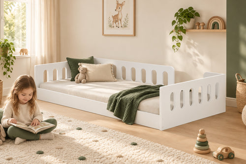 Bodenbett Timon für Kinder – stilvoll im Kinderzimmer eingerichtet