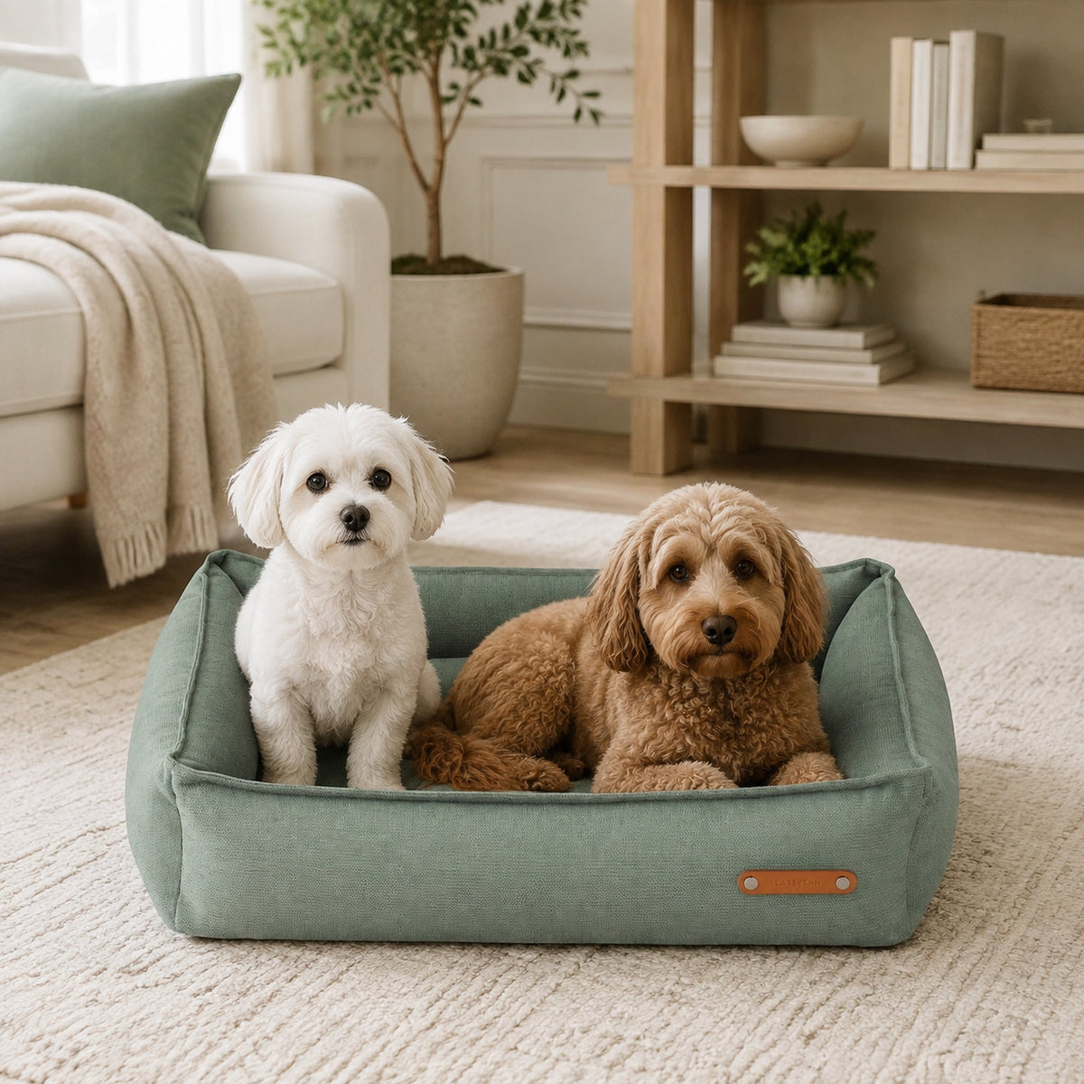 Bosca Hundebett Sanftes Petrol für zwei Hunde – gemütliche Wohnidee