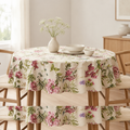 Runde Tischdecke Botanico – Premium Hauptbild im hellen Esszimmer