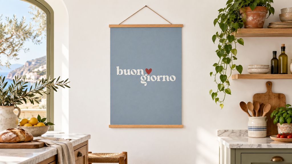 Poster Buongiorno in italienischer Atmosphäre – Panorama