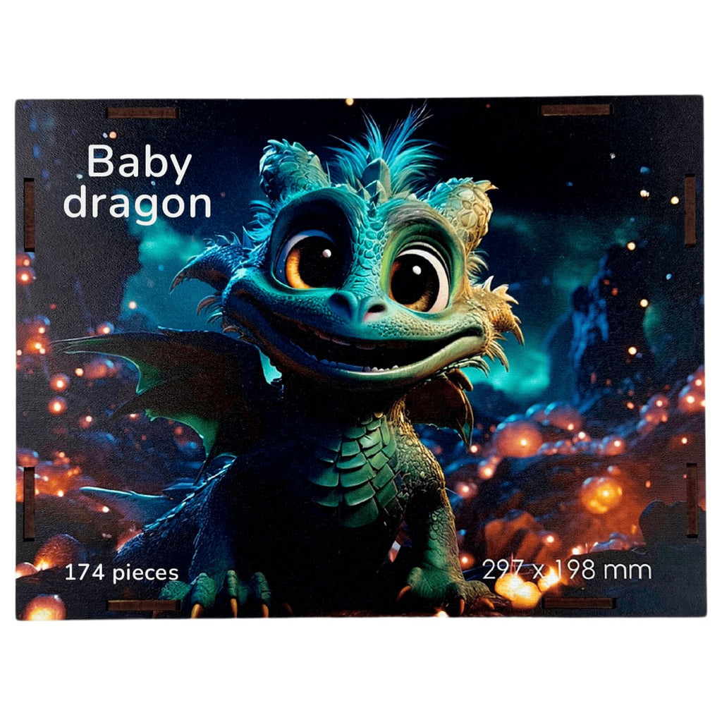 BusyKids Baby Dragon Wooden Jigsaw Puzzle, 174 Pieces
