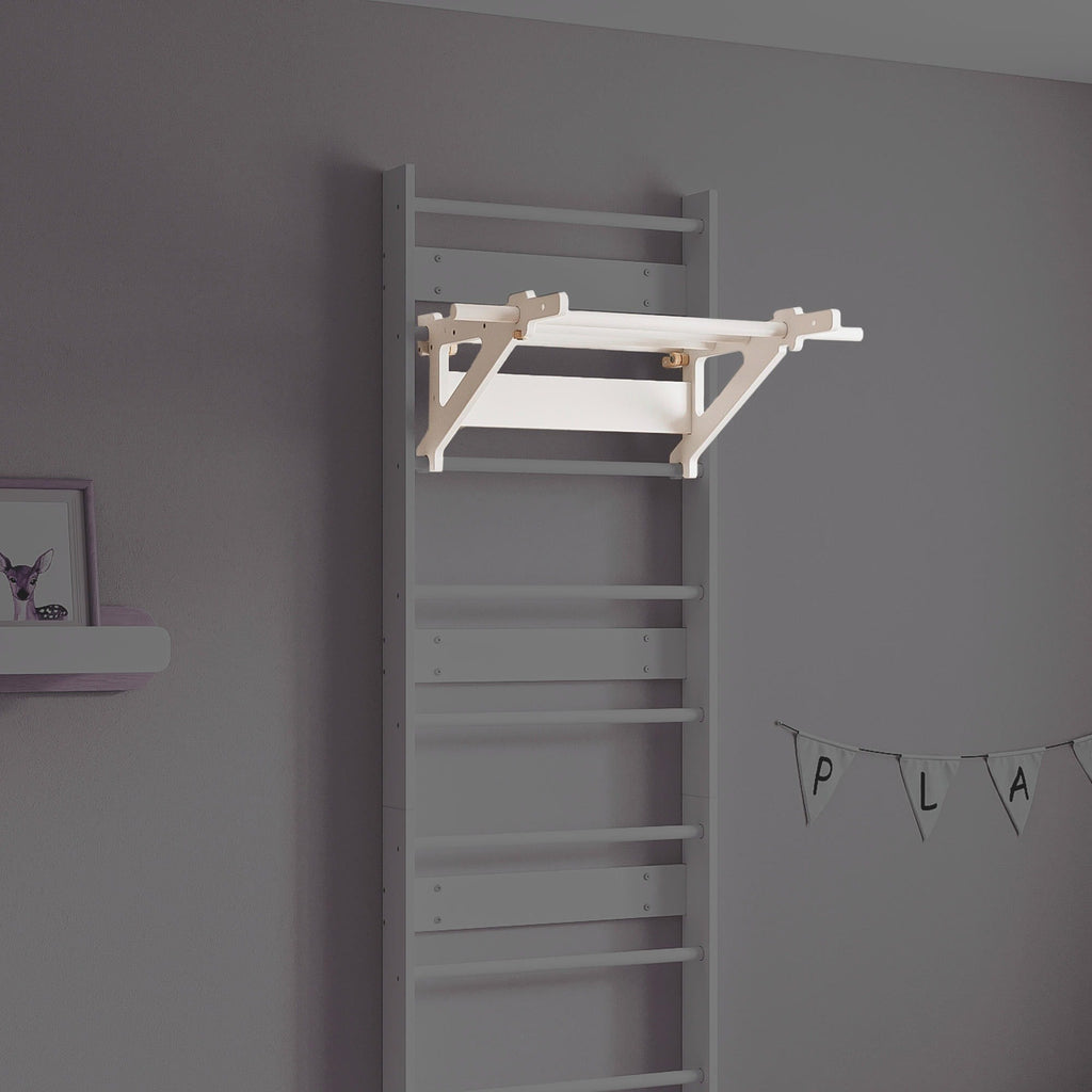 EVERGYM Wooden Pull-Up Bar for Wall Bars