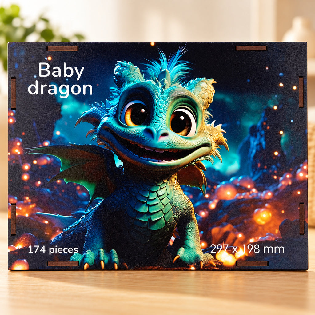 BusyKids Holzpuzzle Babydrache – 174 Teile – Premium-Produktansicht