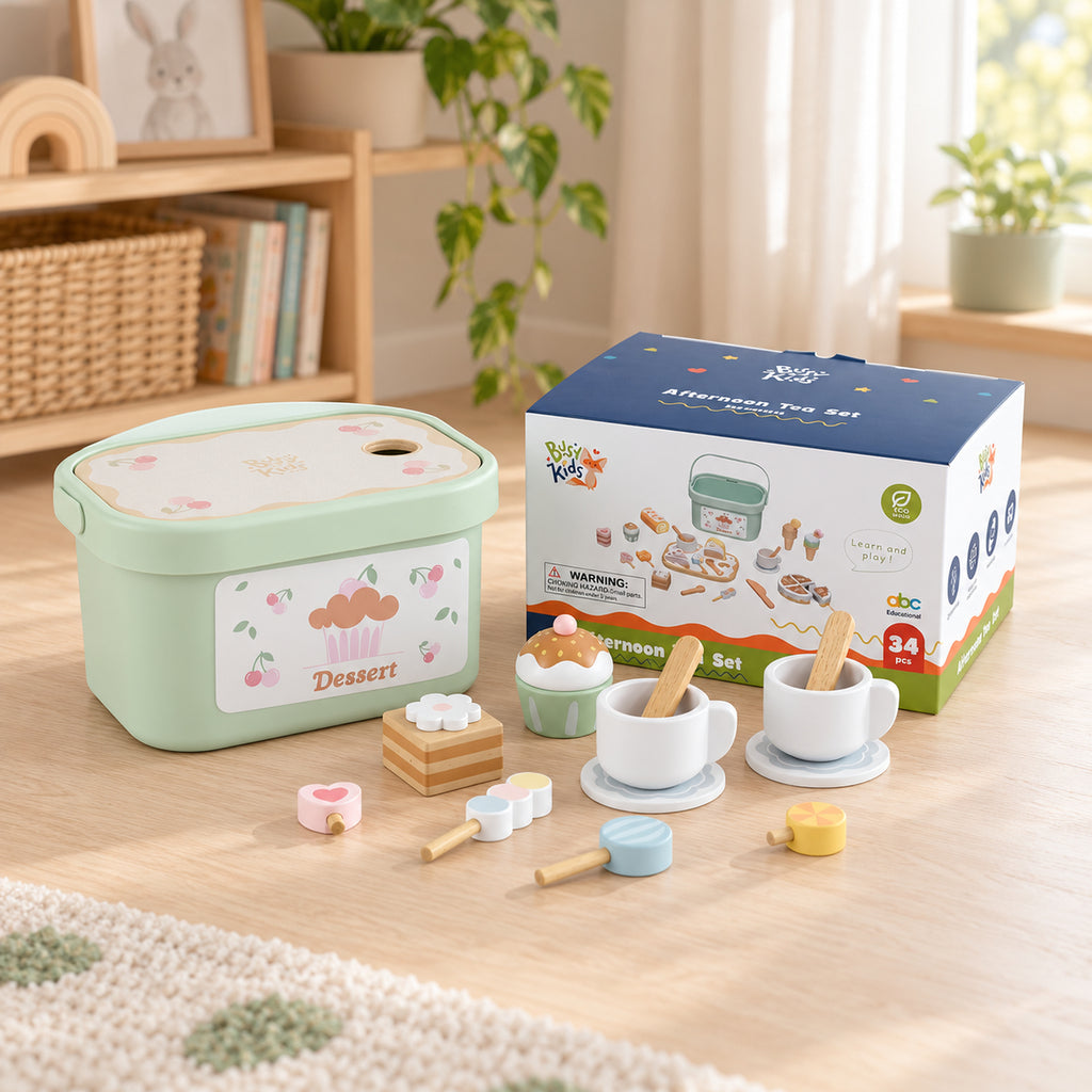 BusyKids Kinder-Teeservice zum Spielen – 34-teilig – Premium-Produktansicht