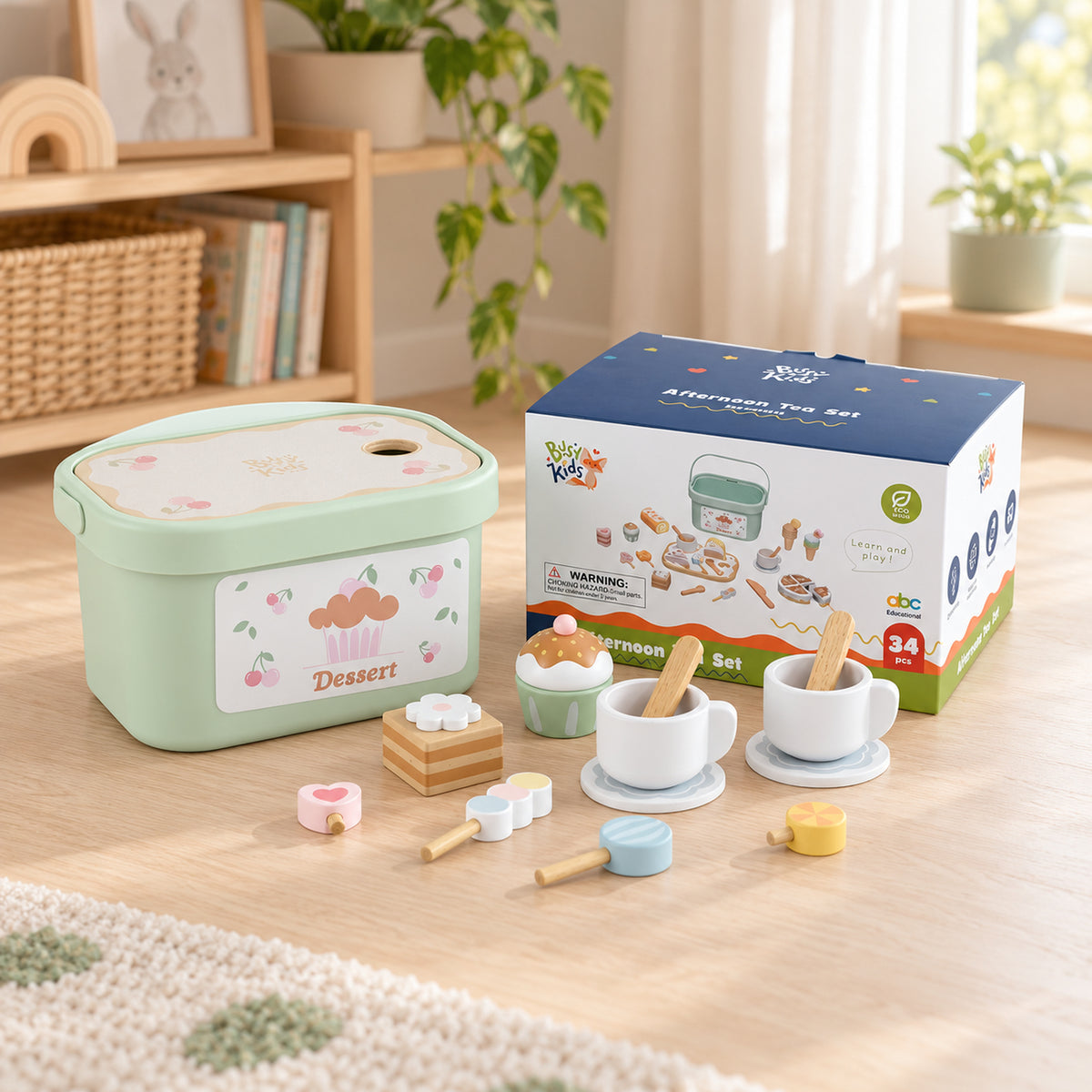 BusyKids Kinder-Teeservice zum Spielen – 34-teilig – Premium-Produktansicht