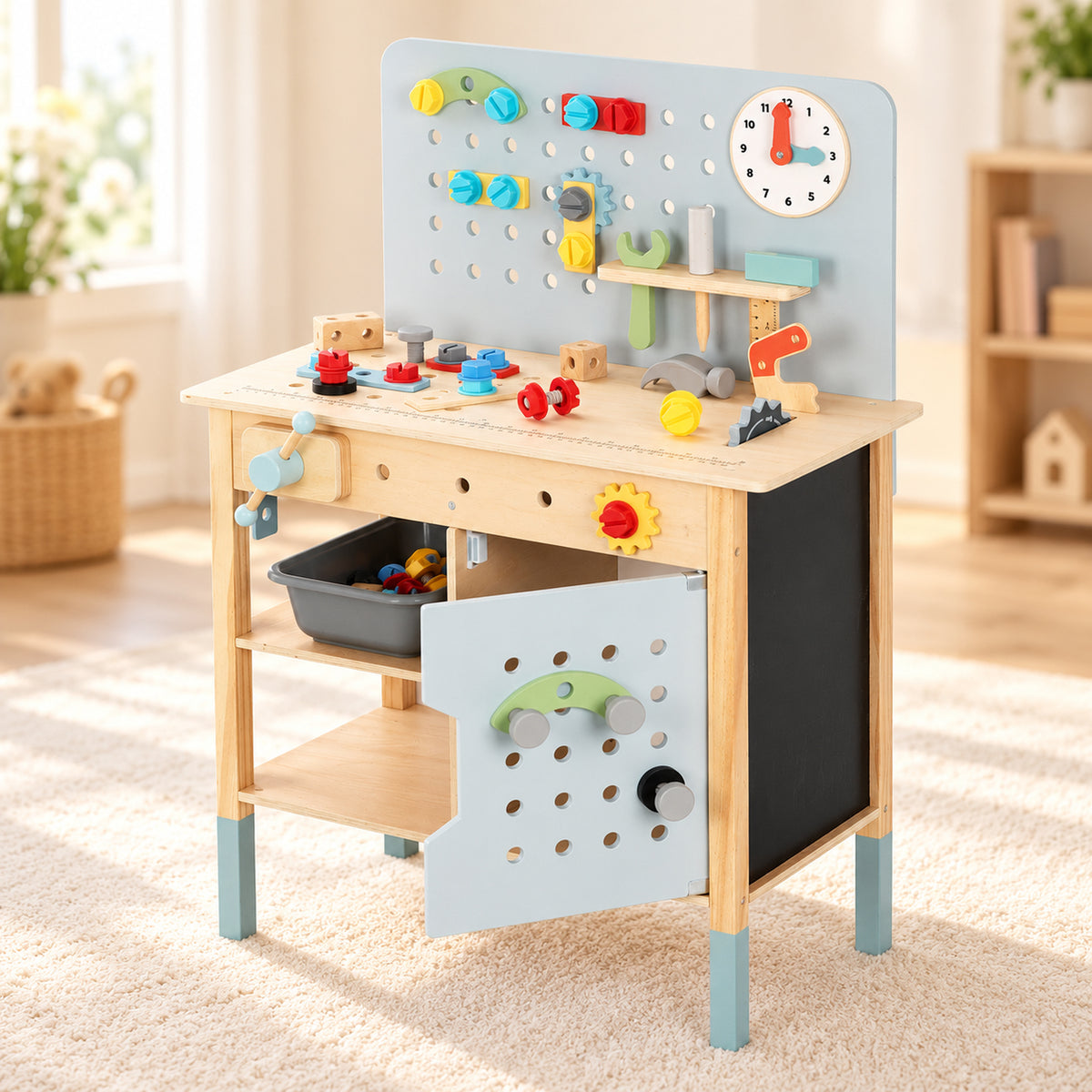 BusyKids Kinder-Werkbank zum Spielen – 80 × 60 × 30 cm – Premium-Produktansicht