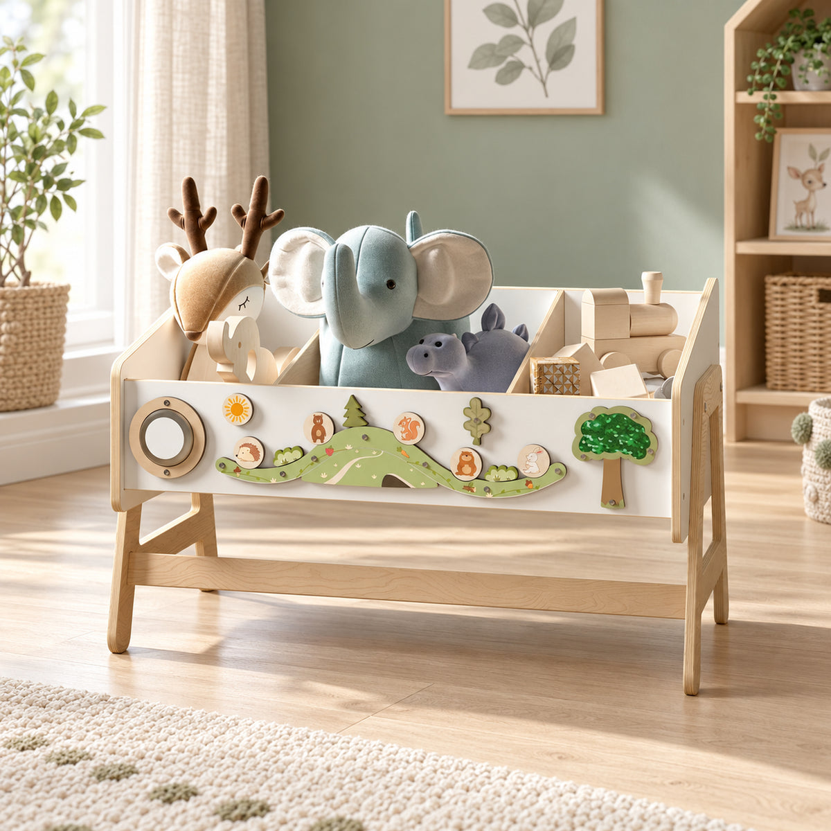 BusyKids LILU 2-in-1-Kinderregal & Kindertisch – Premium-Produktansicht
