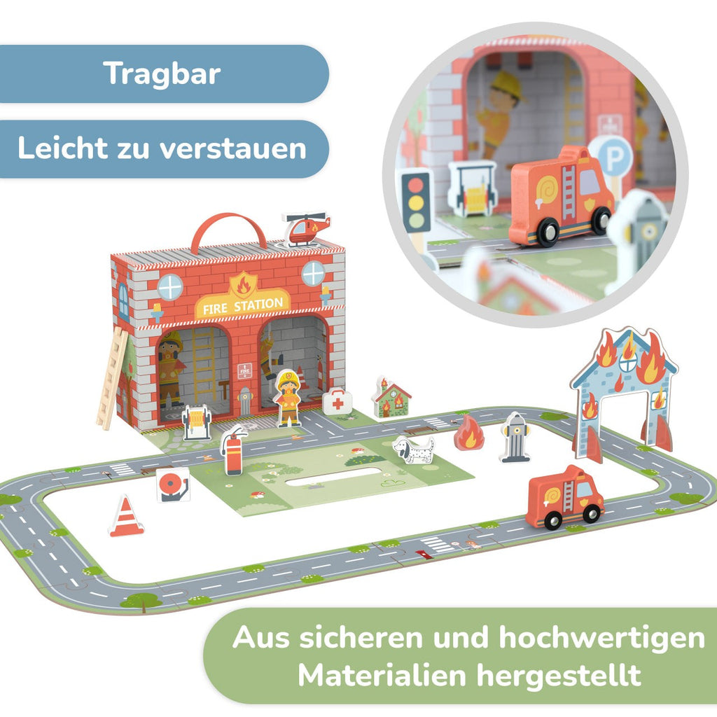 BusyKids Portable Fire Station Play Box