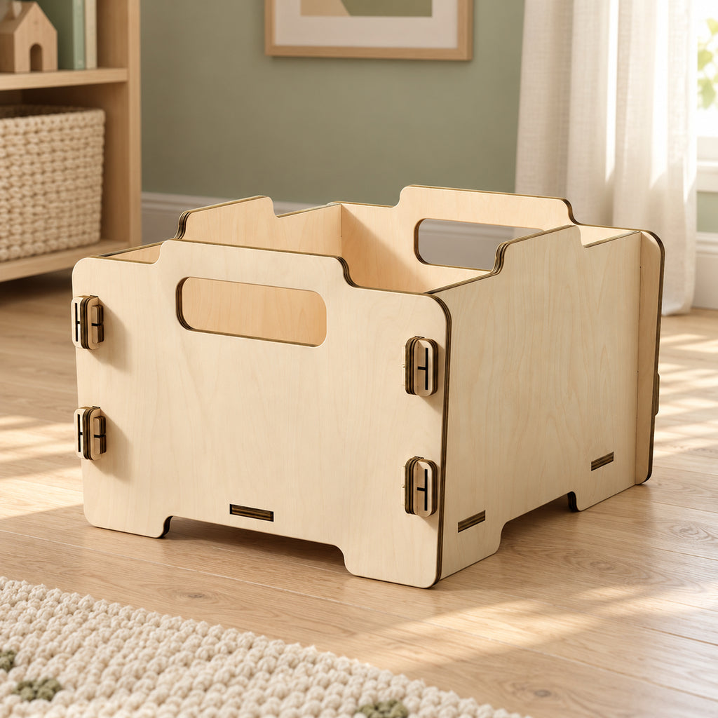 BusyKids Stapelbare Spielzeugkiste – Natur – Premium-Produktansicht