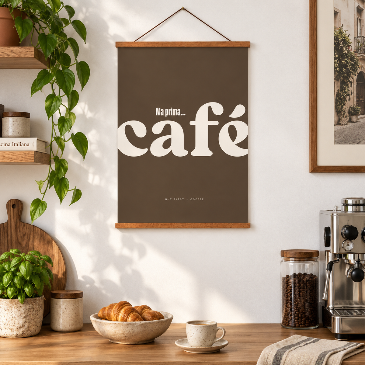 Poster Cafè in italienischer Atmosphäre – quadratisch
