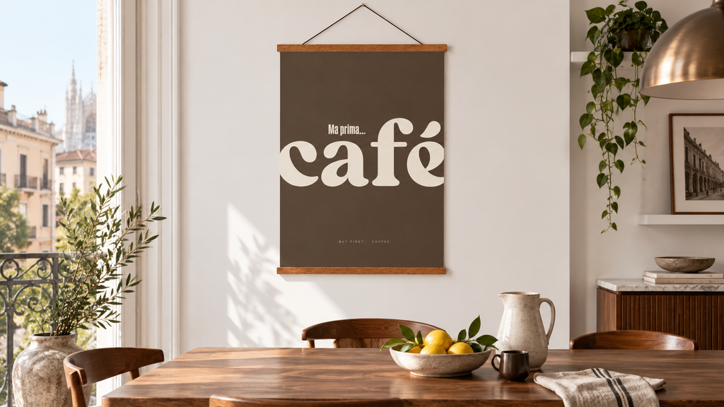 Poster Cafè in italienischer Atmosphäre – Panorama