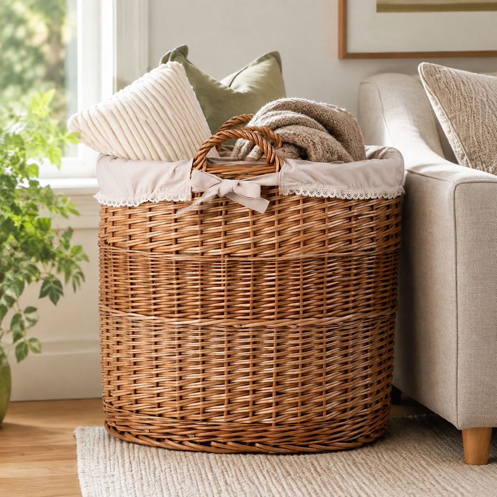 Celia Aufbewahrungskorb 50 L mit Decken im Wohnzimmer