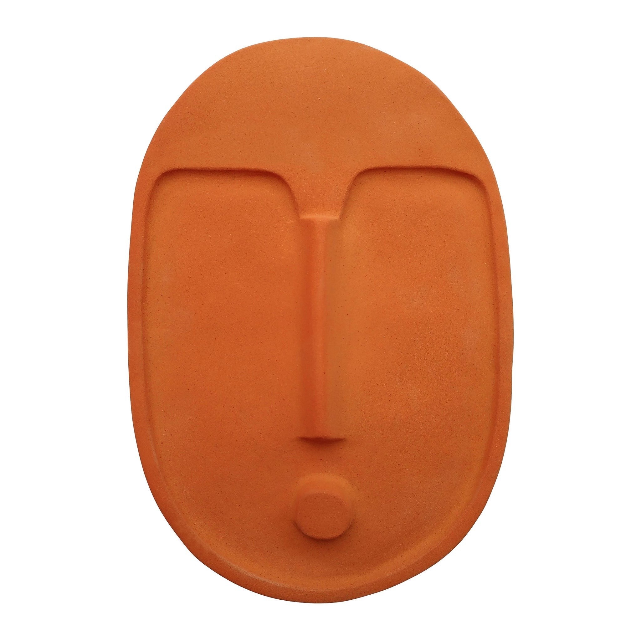 Keramik-Wandmaske – Strukturiert Terrakotta-Orange – Originalansicht 1