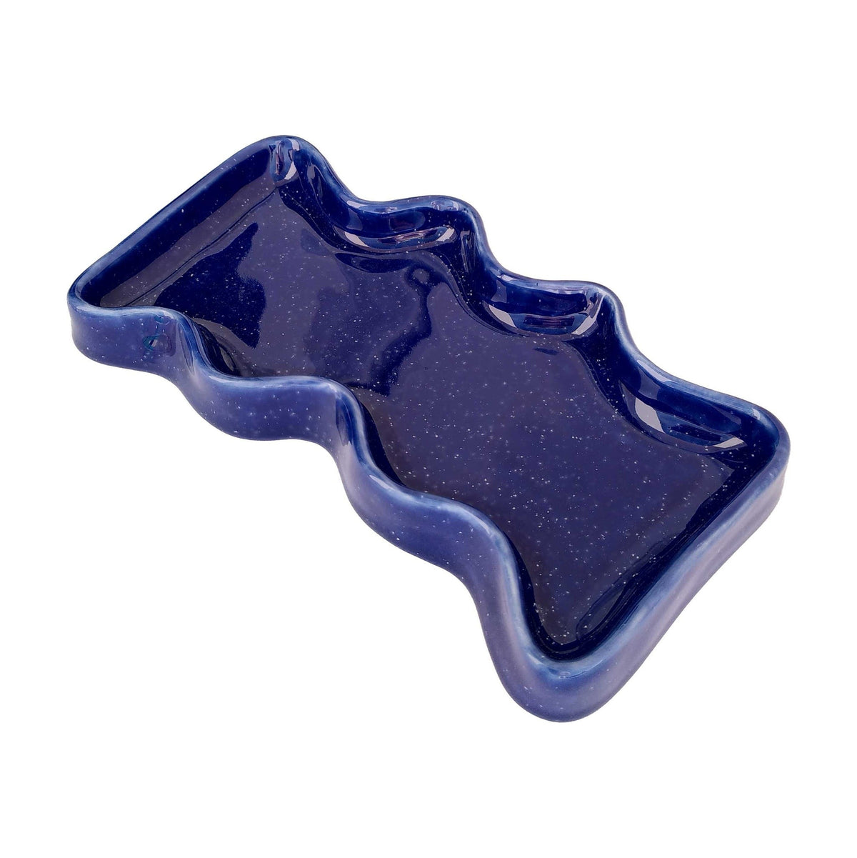 Keramik-Ablageschale Wave – Rechteckig Blau – Originalansicht 6