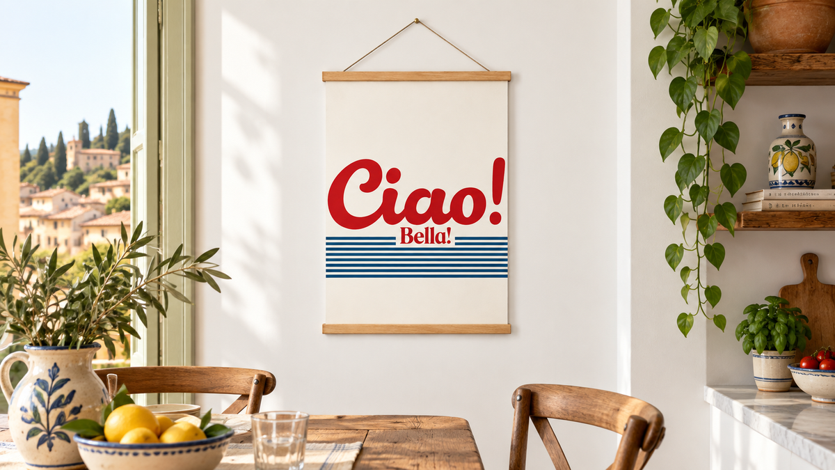 Poster Ciao Bella in italienischer Atmosphäre – Panorama